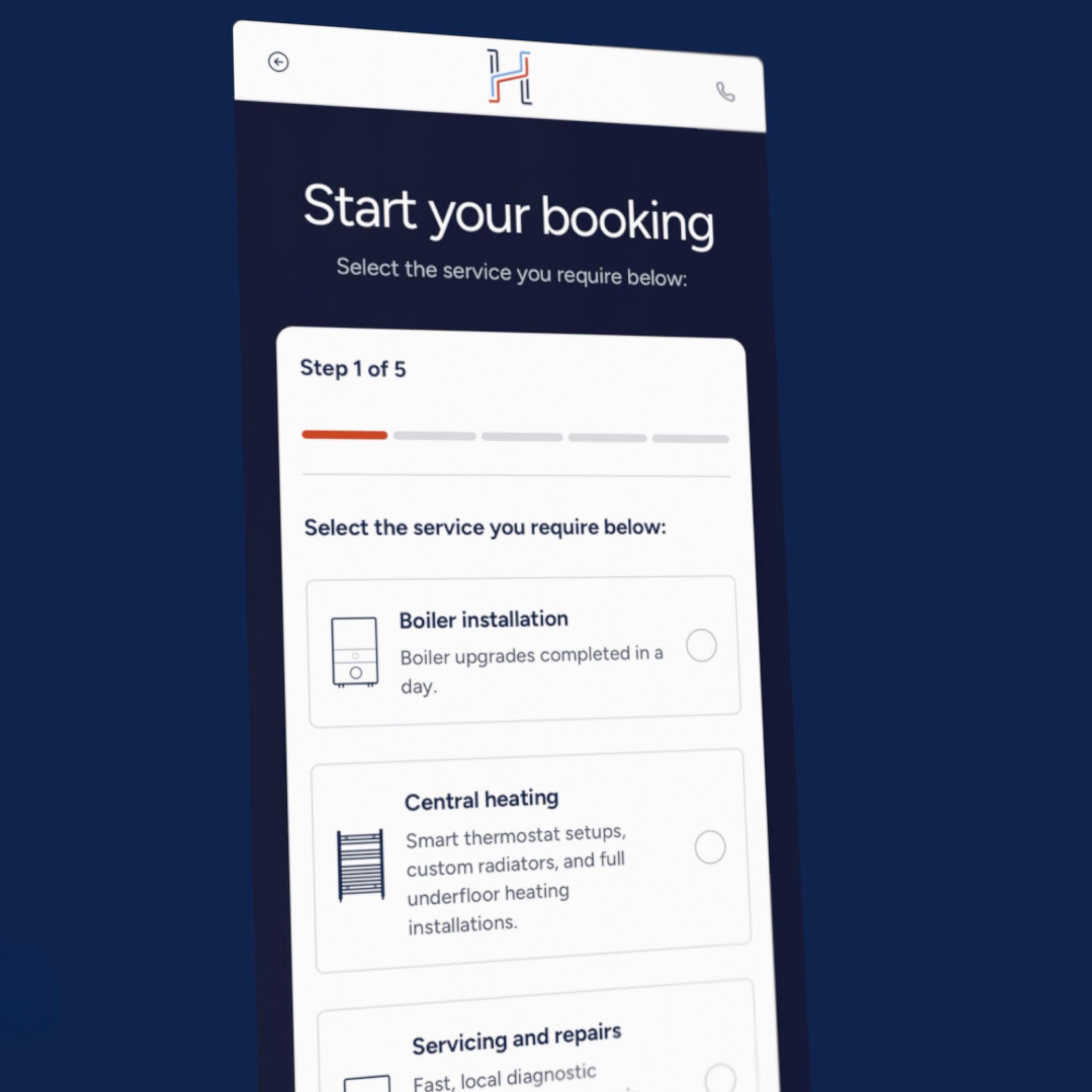 Online booking form