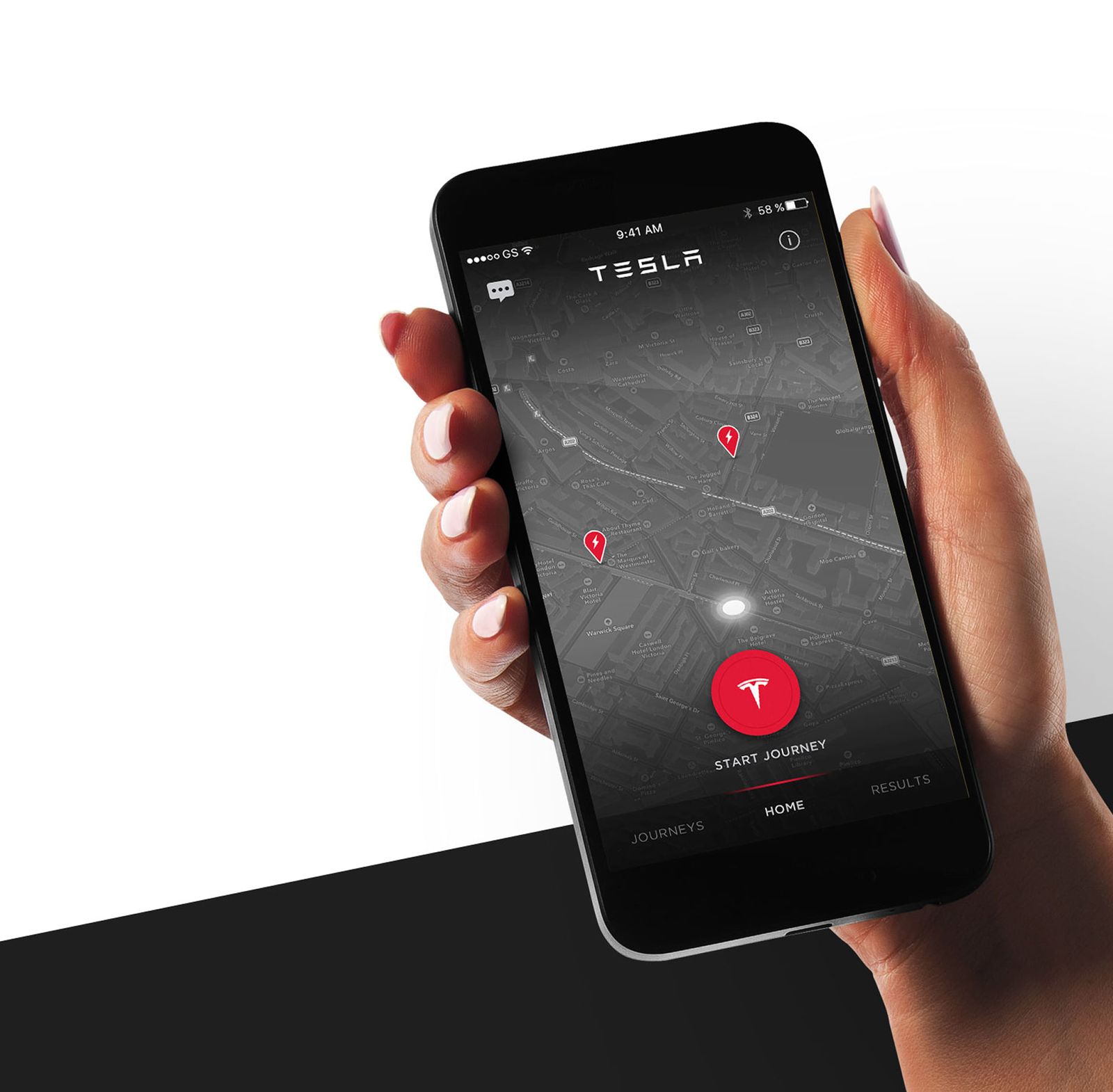 Tesla Charge Ahead app