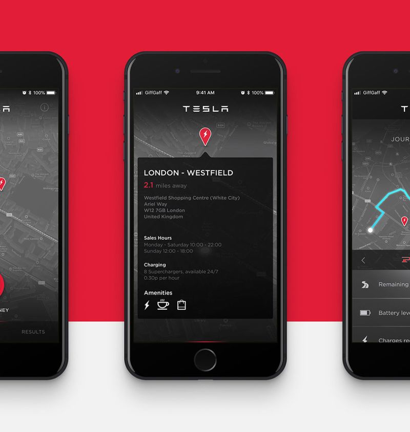 Tesla Charge Ahead app