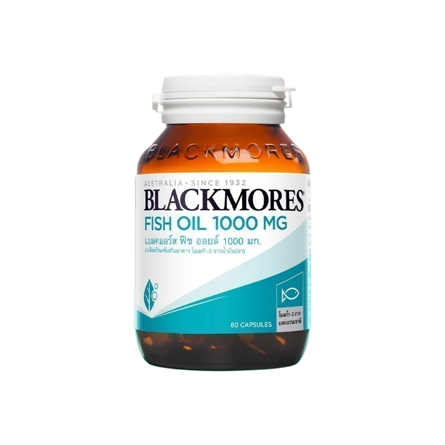 Blackmores Fish Oil 1000mg (80 caps) แบลคมอร์ส ฟิช ออยล์ 1000 มก. (80 แคปซูล)