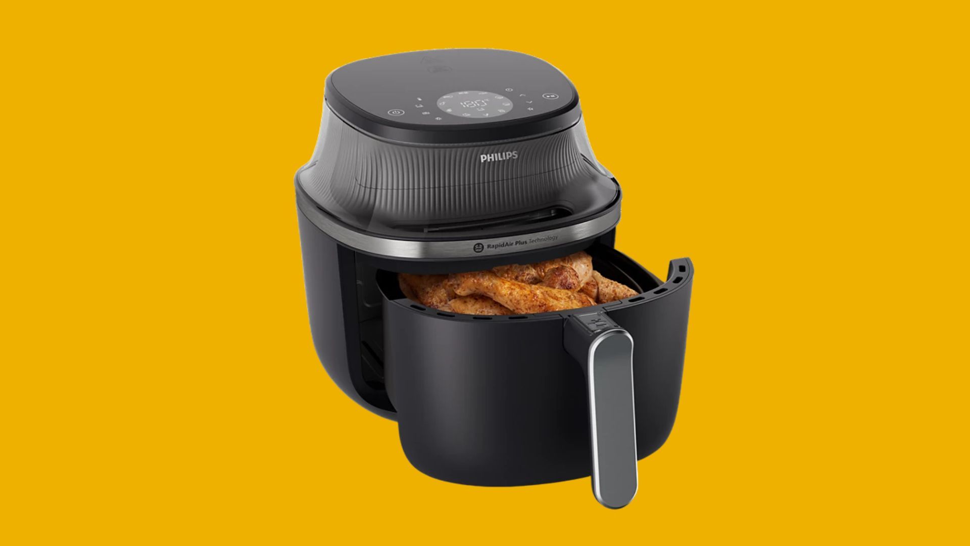 หม้อทอดไร้น้ำมัน Philips NA331 ขนาด 6.2 ลิตร ขณะเปิดตะกร้าหม้อ