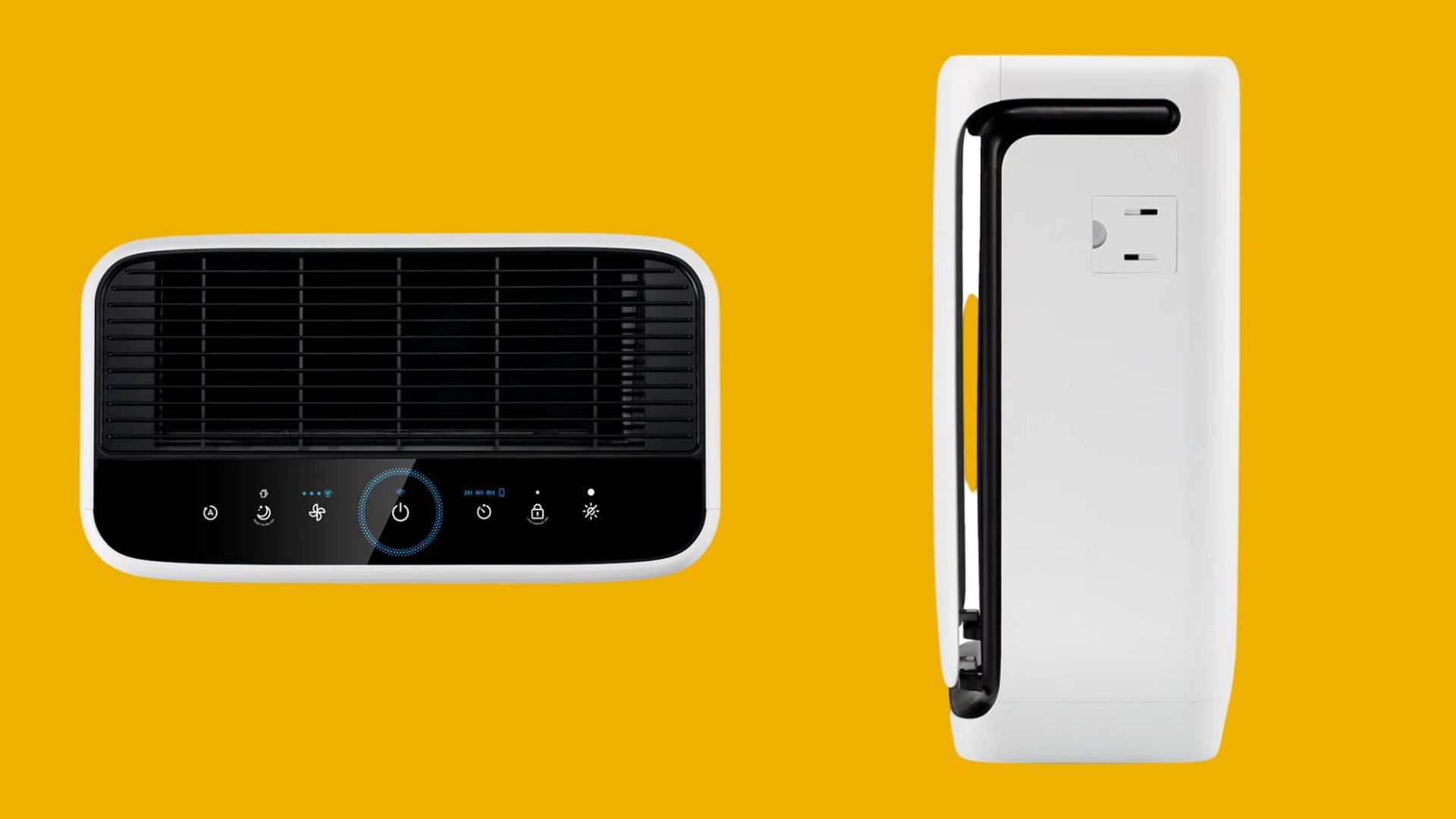 เครื่องฟอกอากาศ Levoit Vital 200S ด้านบน (รูปซ้าย) และด้านข้าง (รูปขวา)