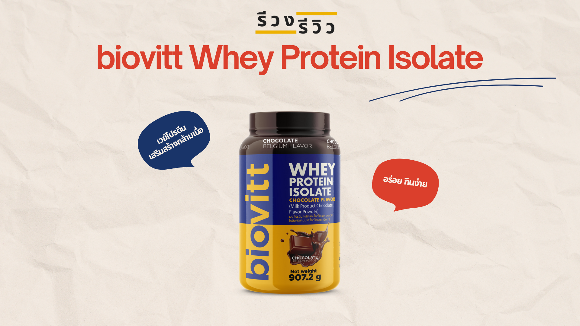 หน้าปกรีวิวเวย์โปรตีน biovitt Whey Protein Isolate