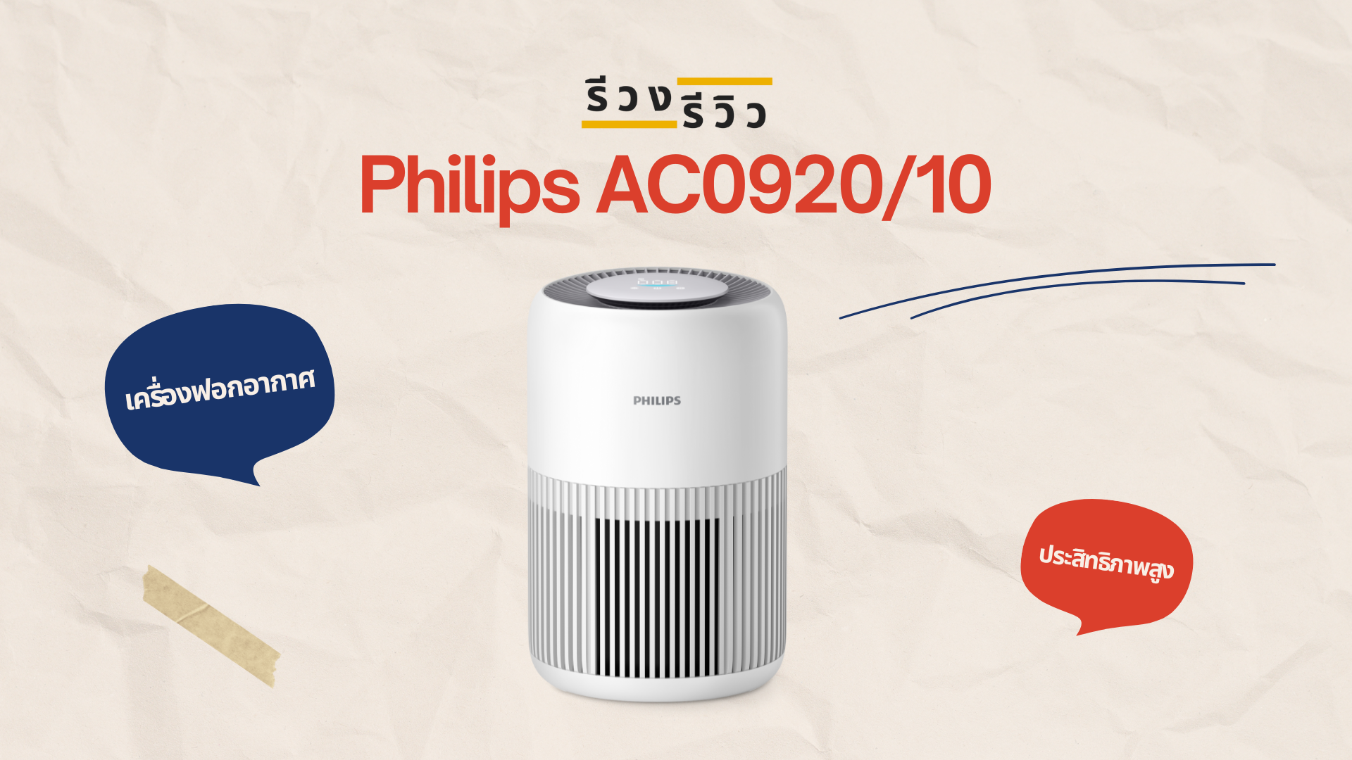 หน้าปกรีวิว เครื่องฟอกอากาศ Philips AC0920/10