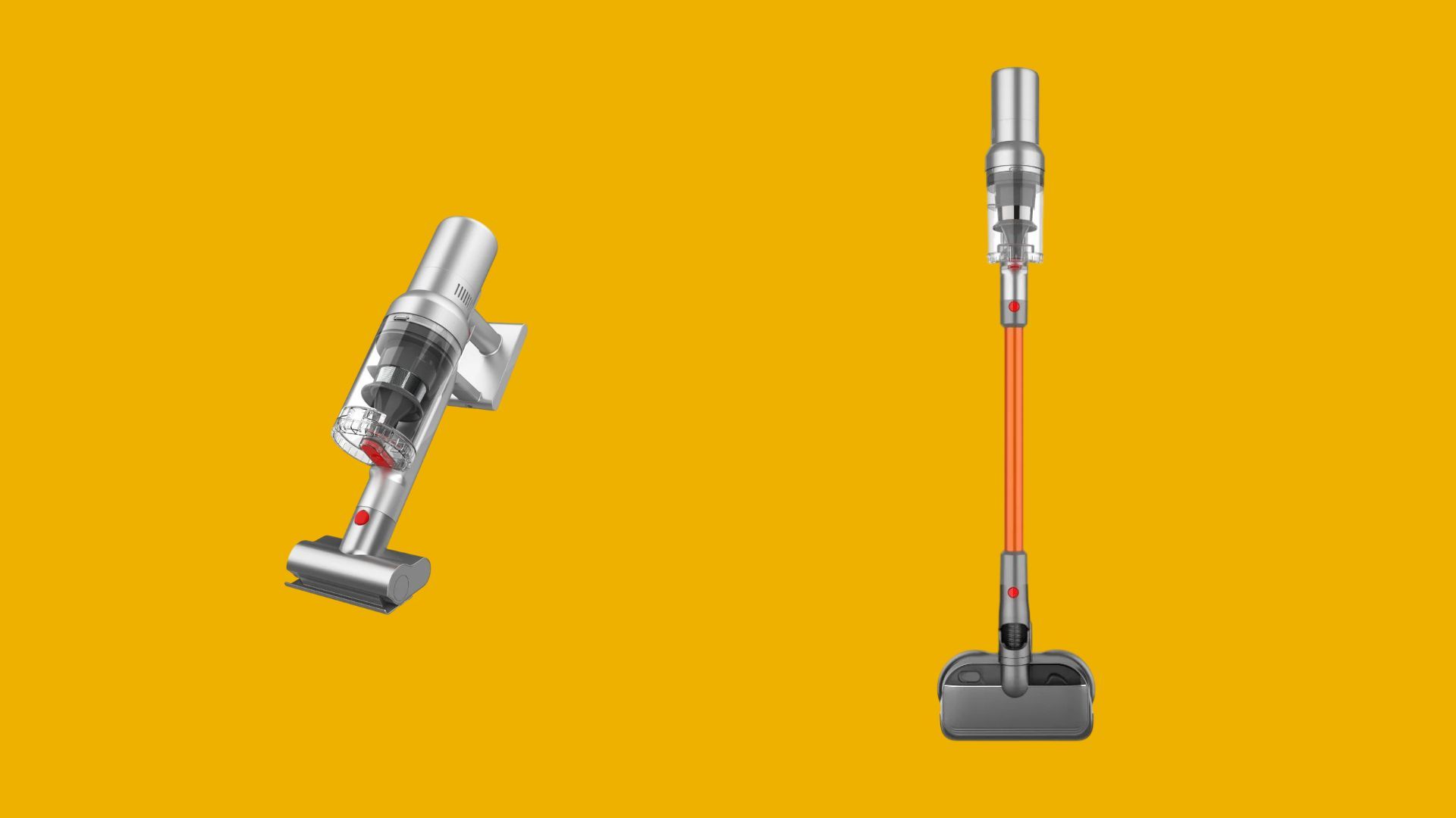 เครื่องดูดฝุ่น Airbot Hypersonics Max แบบไม่ต่อท่อ (ซ้าย) และแบบต่อท่อ (ขวา)