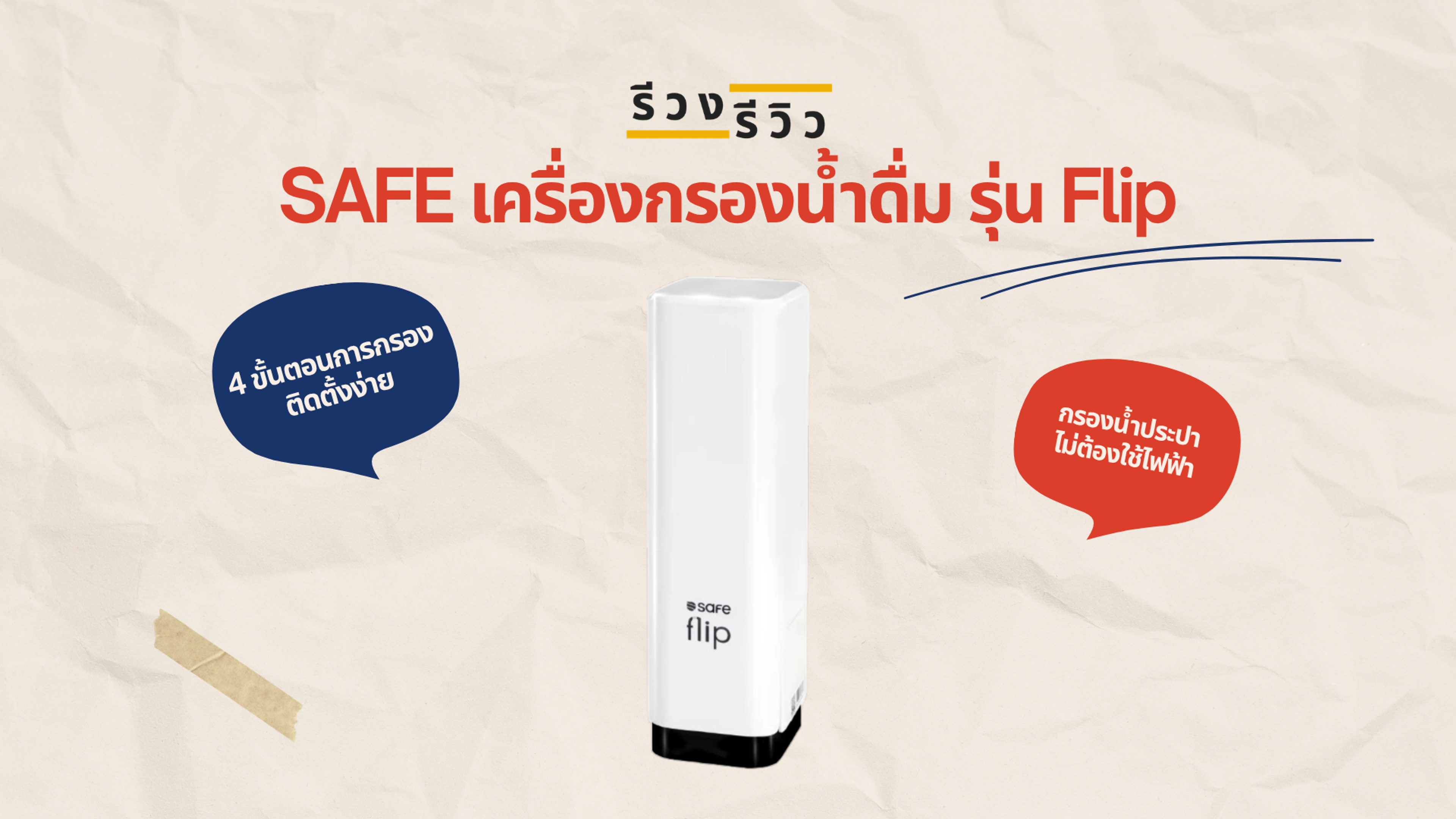 รูปภาพหน้าปก รีวิวเครื่องกรองน้ำ SAFE รุ่น Flip