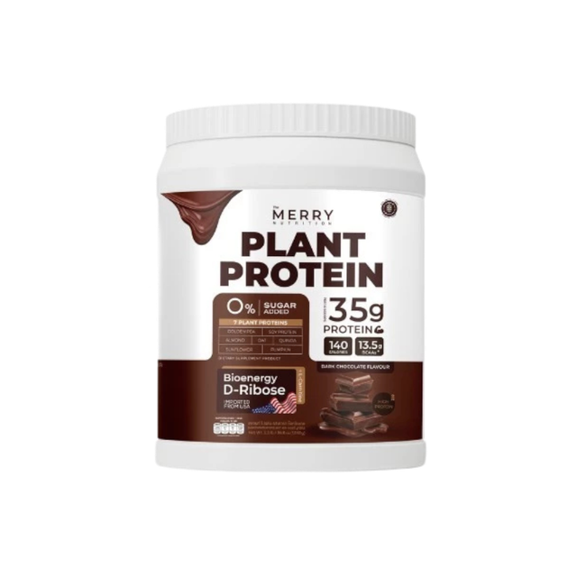 Merry Plant Protein โปรตีนพืช 5 ชนิด: สูตรสร้างกล้ามเนื้อ โปรตีน 35 กรัม D-Ribose นำเข้าจาก USA
