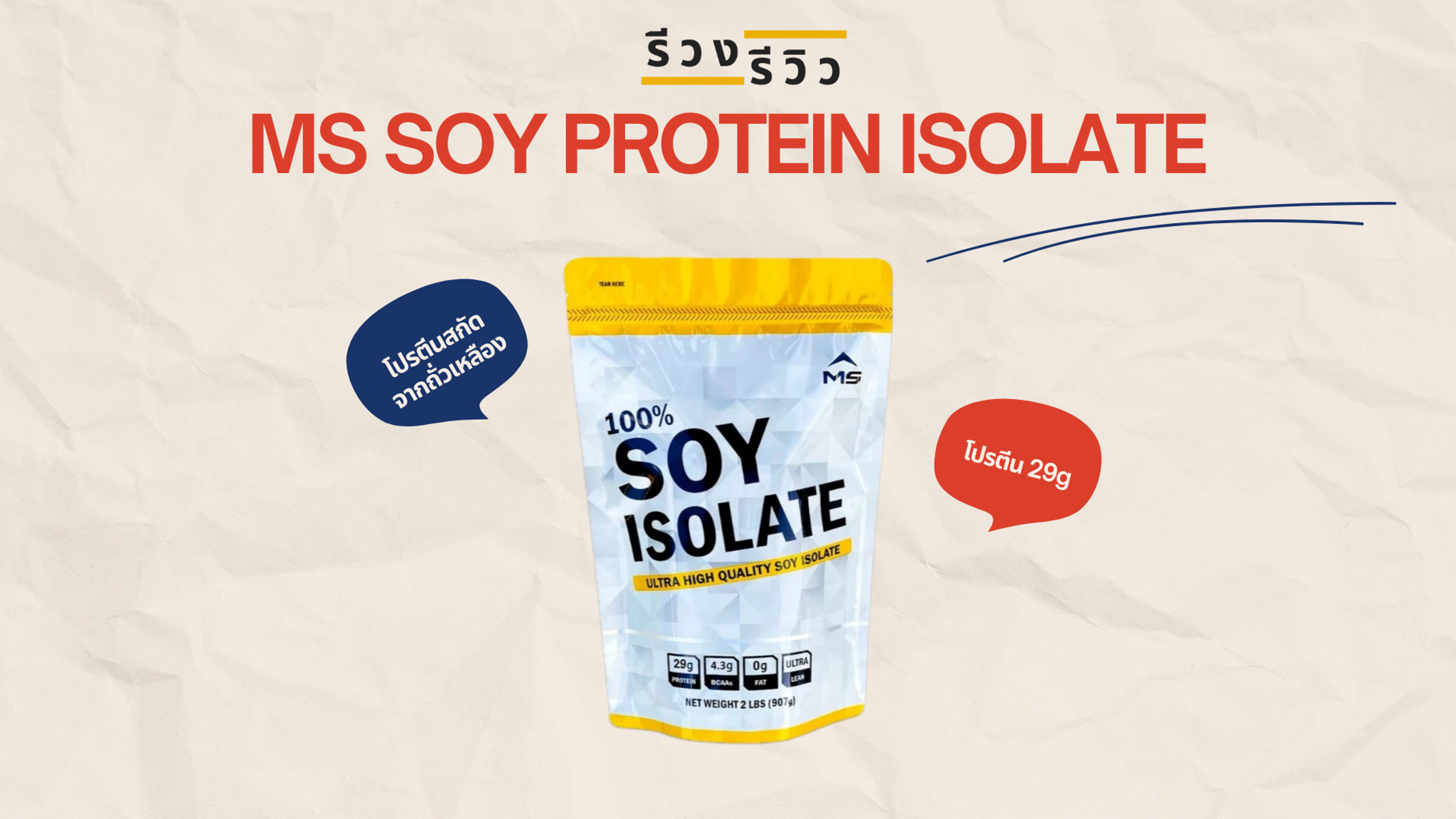 รูปหน้าปก รีวิวโปรตีนถั่วเหลือง MS SOY PROTEIN ISOLATE