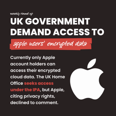 UK government demand access to Apple users' encrypted data UK government demand access to Apple users' encrypted data