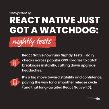 React Native just got Watchdog: Nightly tests