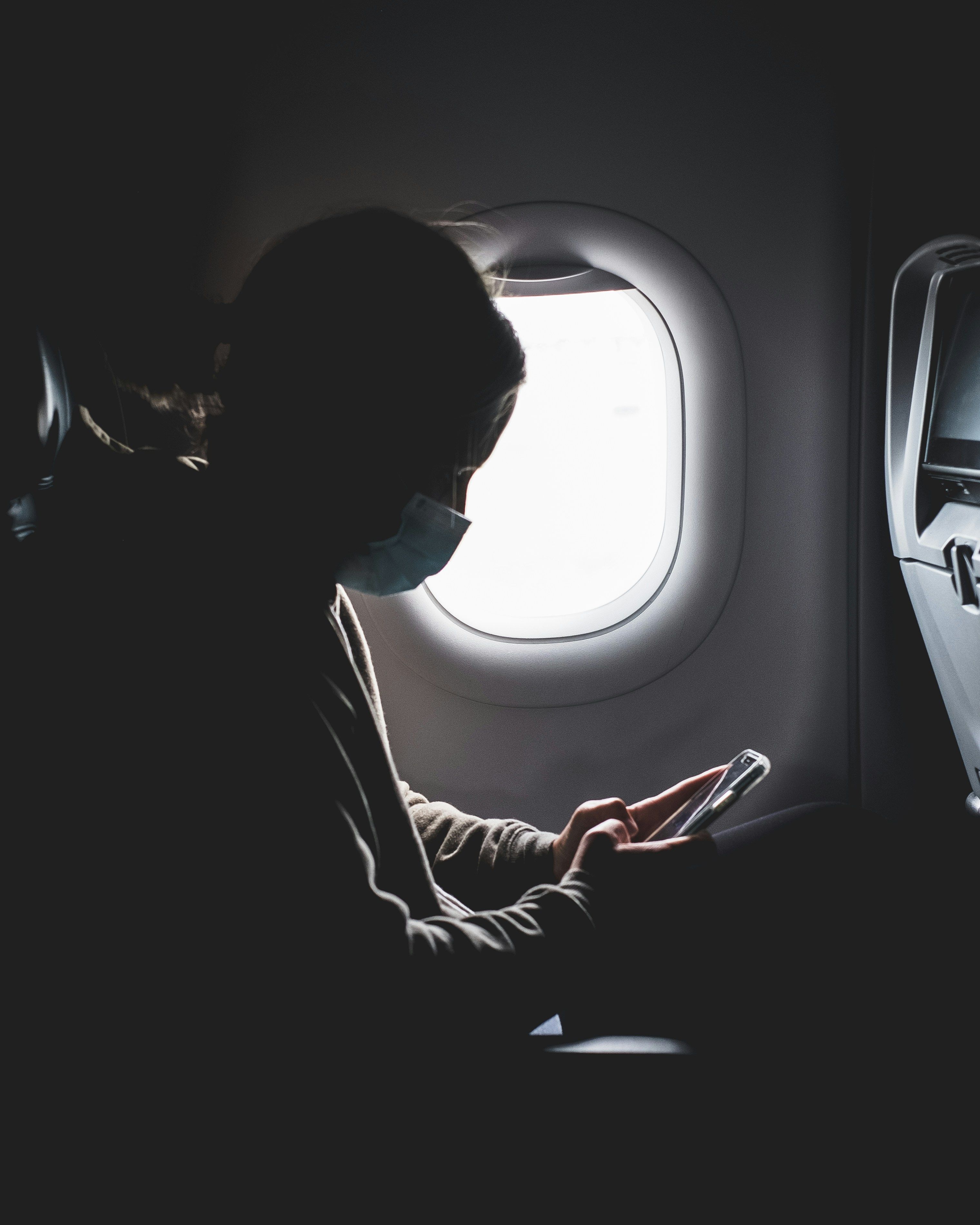 using phone on a plane