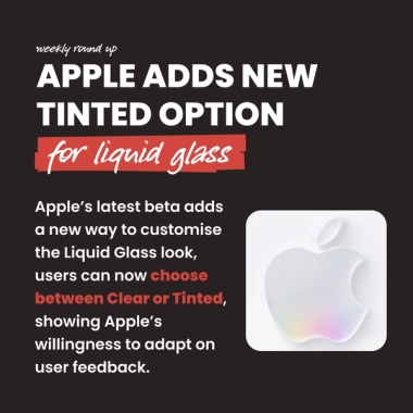Apple adds new tinted option for Liquid Glass