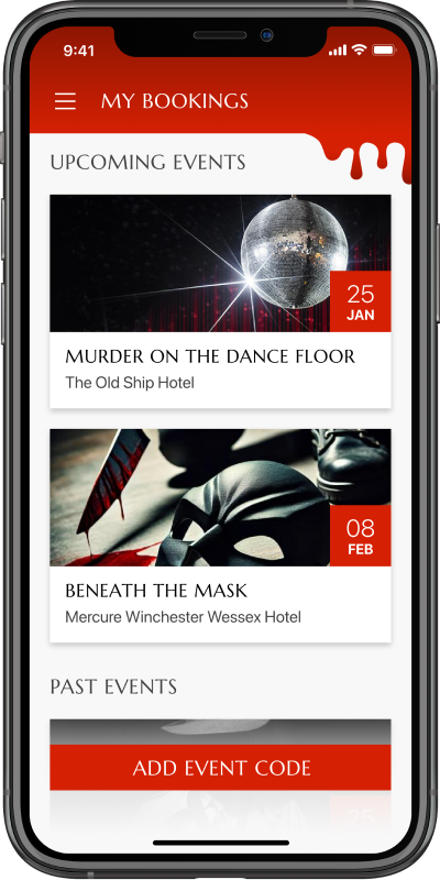 Murder 57 case study mockups Murder 57 case study mockups