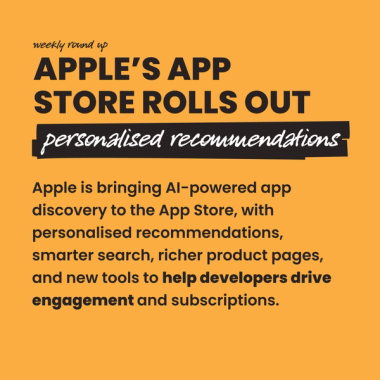 Apple’s app store rolls out personalised recommendations. Apple is bringing AI-powered app discovery to the App Store, with personalised recommendations, smarter search, richer product pages, and new tools to help developers drive engagement and subscriptions. Apple’s app store rolls out personalised recommendations. Apple is bringing AI-powered app discovery to the App Store, with personalised recommendations, smarter search, richer product pages, and new tools to help developers drive engagement and subscriptions.