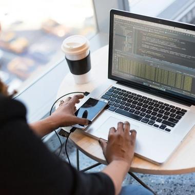 person working on app person working on app