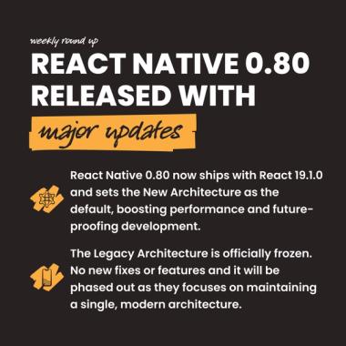 React Native 0.80 released with major updates React Native 0.80 released with major updates