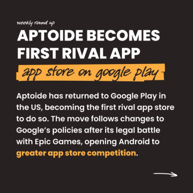 Aptoide becomes first rival app app store on google play. Aptoide has returned to Google Play in the US, becoming the first rival app store to do so. The move follows changes to Google’s policies after its legal battle with Epic Games, opening Android to greater app store competition. Aptoide becomes first rival app app store on google play. Aptoide has returned to Google Play in the US, becoming the first rival app store to do so. The move follows changes to Google’s policies after its legal battle with Epic Games, opening Android to greater app store competition.