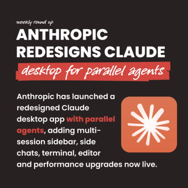 Anthropic redesigns Claude desktop for parallel agents. Anthropic has launched a redesigned Claude desktop app with parallel agents, adding multi-session sidebar, side chats, terminal, editor and performance upgrades now live. Anthropic redesigns Claude desktop for parallel agents. Anthropic has launched a redesigned Claude desktop app with parallel agents, adding multi-session sidebar, side chats, terminal, editor and performance upgrades now live.
