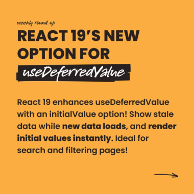 React 19's new option for useDeferredValue