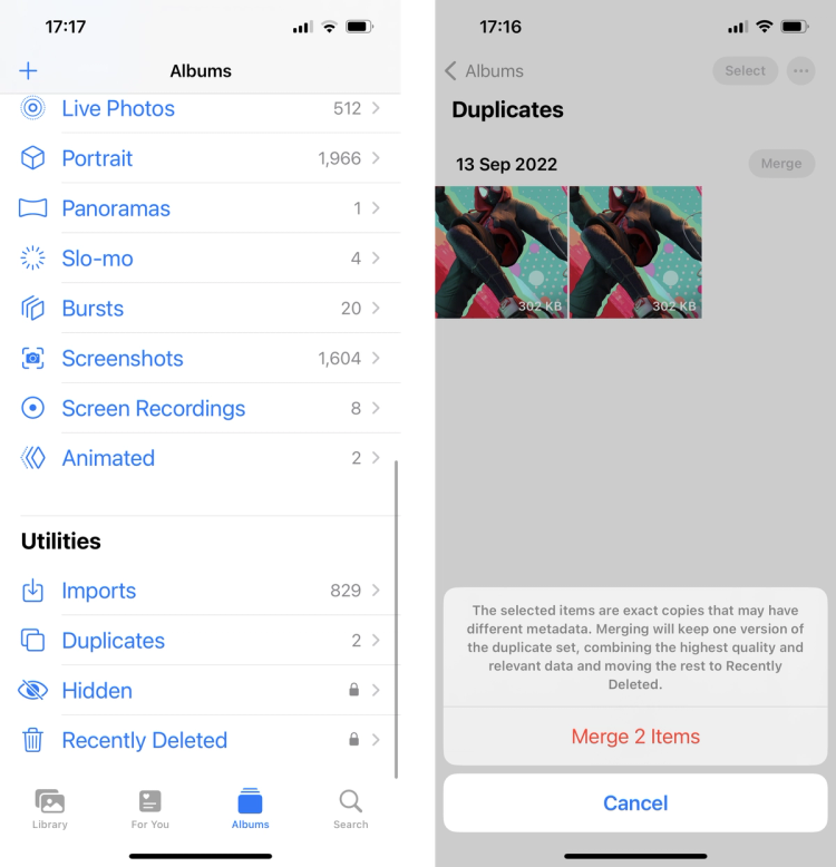 Duplicate content iOS 16 - The Distance