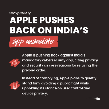 Apple pushes back on India's app mandate Apple pushes back on India's app mandate