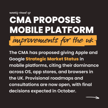 CMA proposes mobile platform improvements for the UK