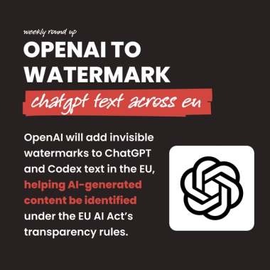 OpenAI to watermark chatgpt text across eu. OpenAI will add invisible watermarks to ChatGPT and Codex text in the EU, helping AI-generated content be identified under the EU AI Act’s transparency rules. OpenAI to watermark chatgpt text across eu. OpenAI will add invisible watermarks to ChatGPT and Codex text in the EU, helping AI-generated content be identified under the EU AI Act’s transparency rules.