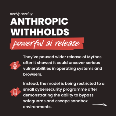 anthropic withholds powerful ai release. They’ve paused wider release of Mythos after it showed it could uncover serious vulnerabilities in operating systems and browsers. Instead, the model is being restricted to a small cybersecurity programme after demonstrating the ability to bypass safeguards and escape sandbox environments.