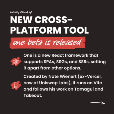 New cross-platform tool one beta is released New cross-platform tool one beta is released