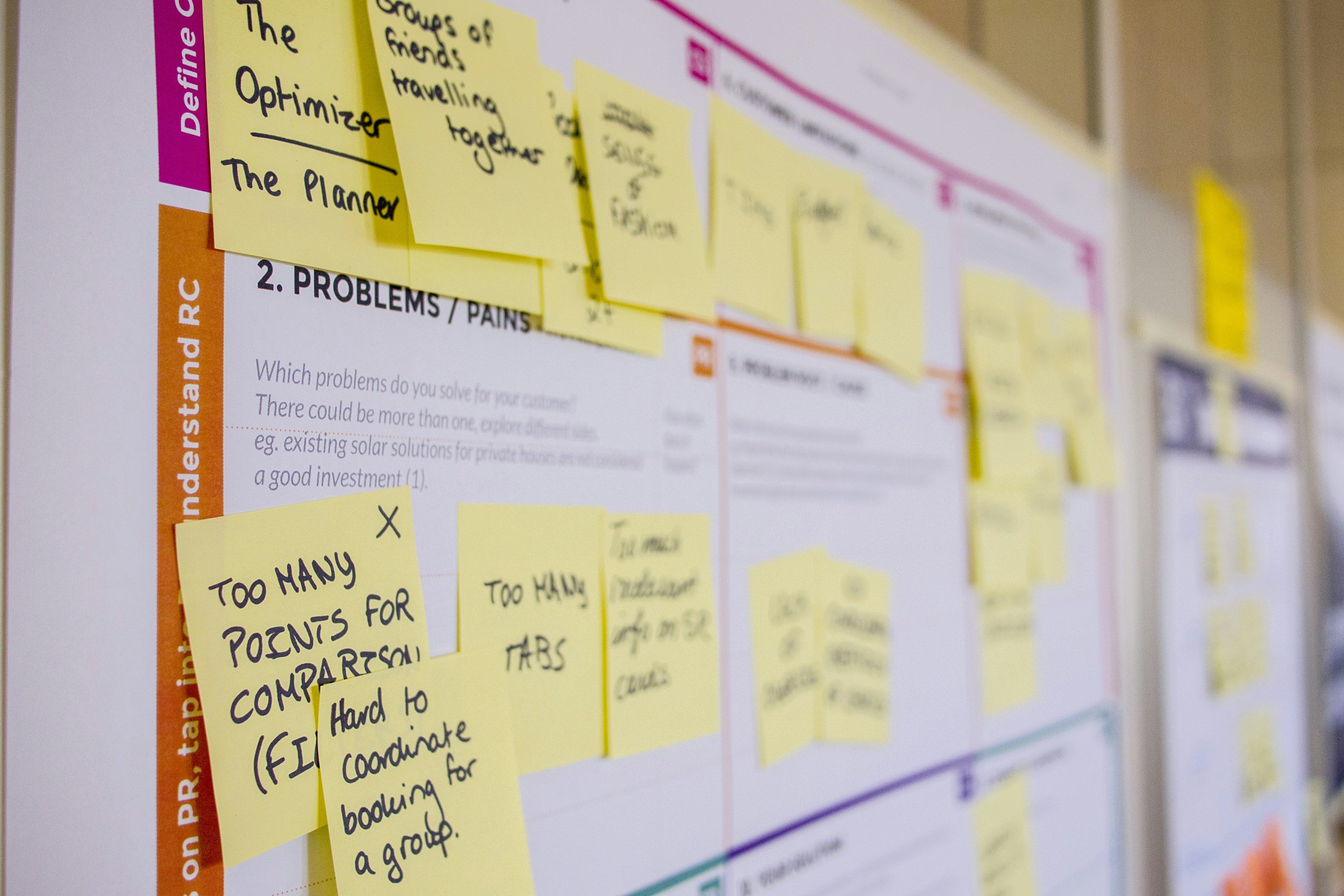 User experience planning board - The Distance