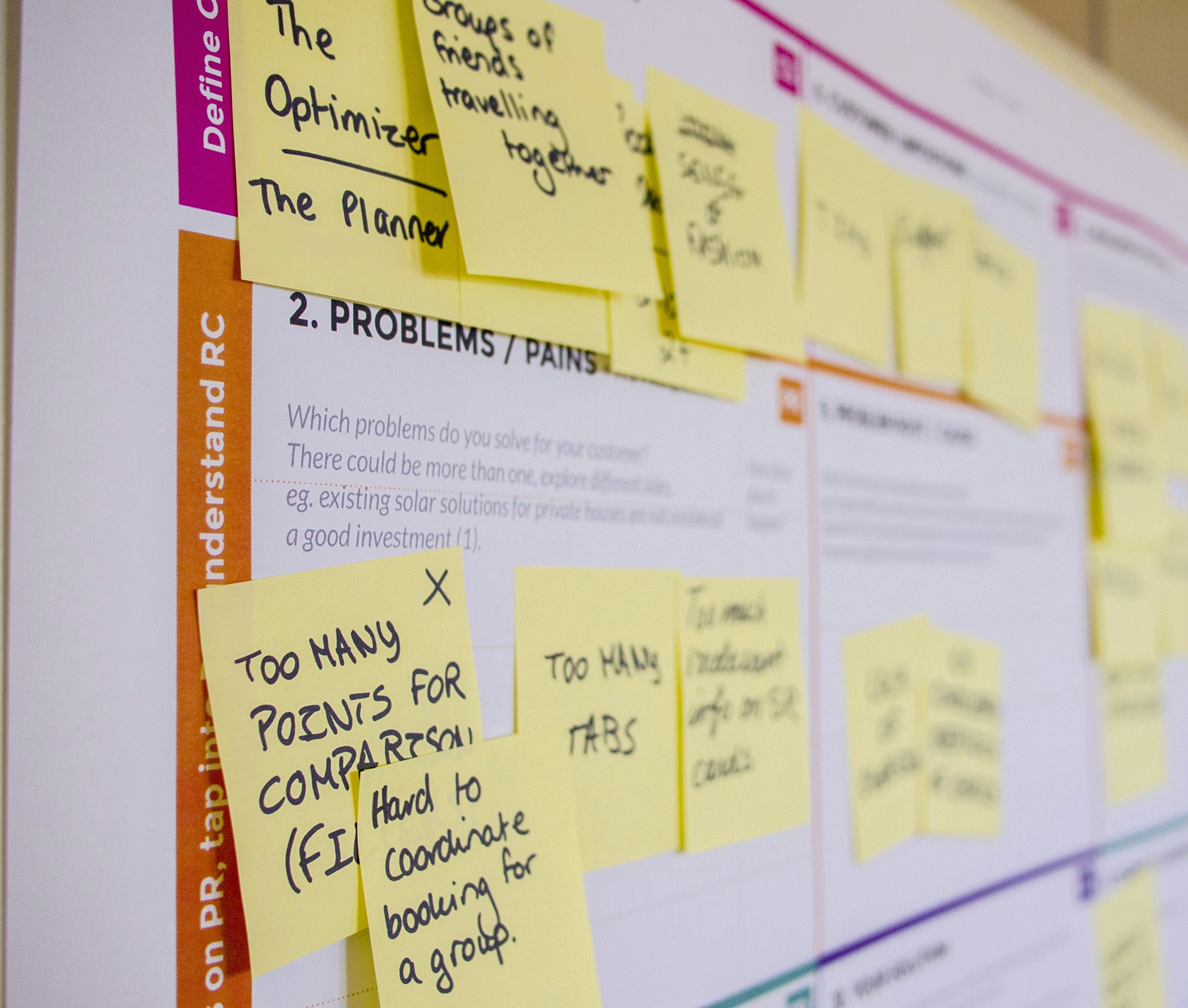 User experience planning board - The Distance