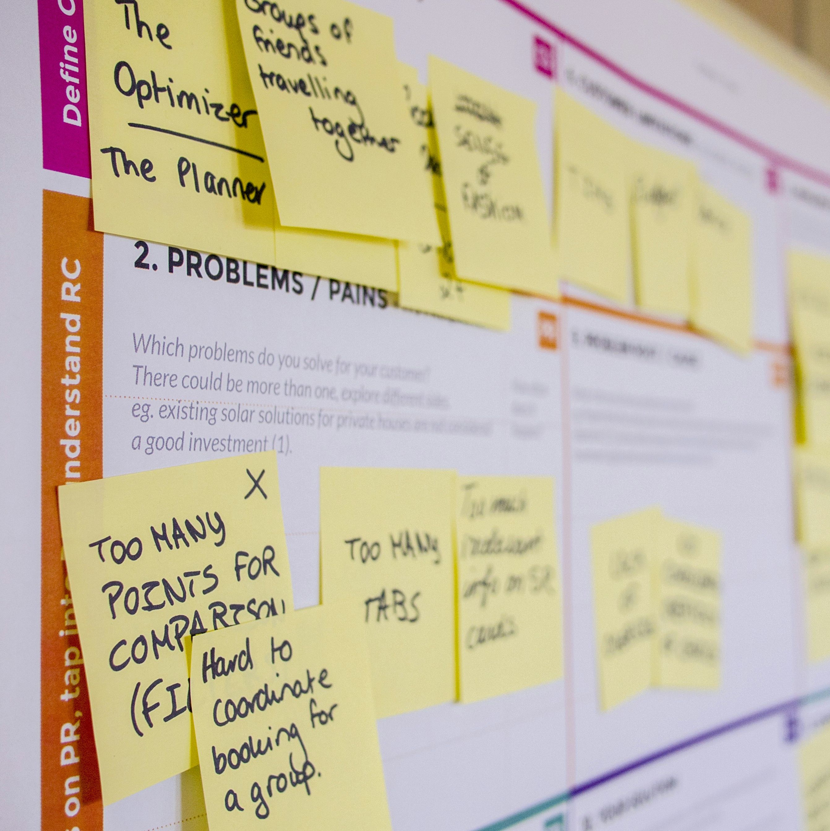 User experience planning board - The Distance