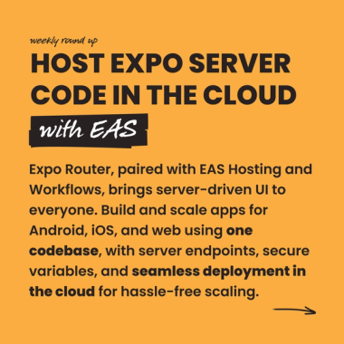 Host Expo server code in the cloud with EAS Host Expo server code in the cloud with EAS