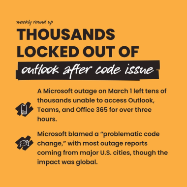 Thousands locked out of Outlook after code issue Thousands locked out of Outlook after code issue