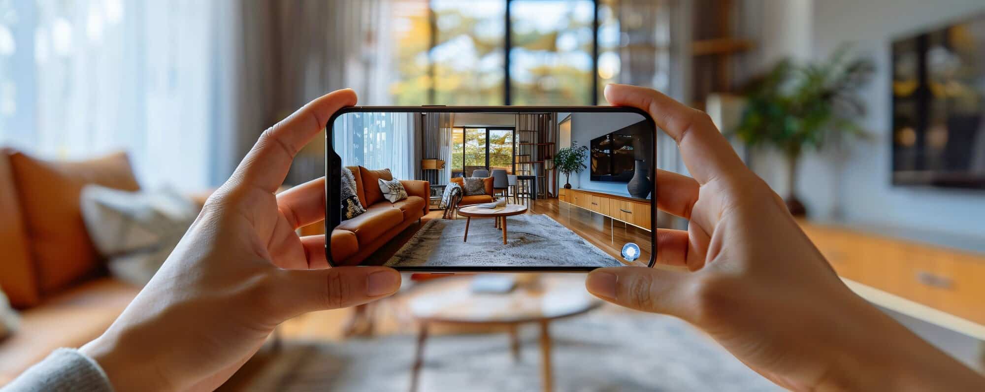 virtual room tour on phone using VR