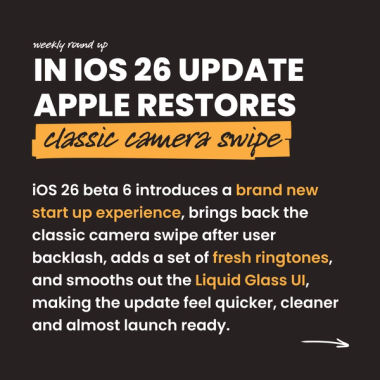 In iOS 26 update Apple restores classic camera swipe