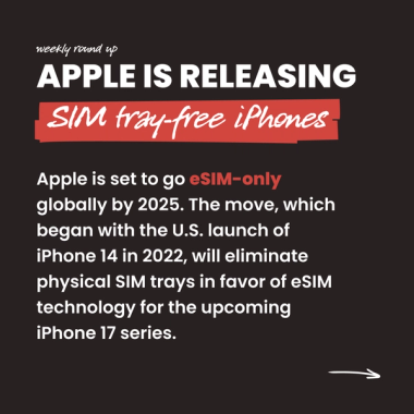 Apple is releasing SIM tray-free iPhones