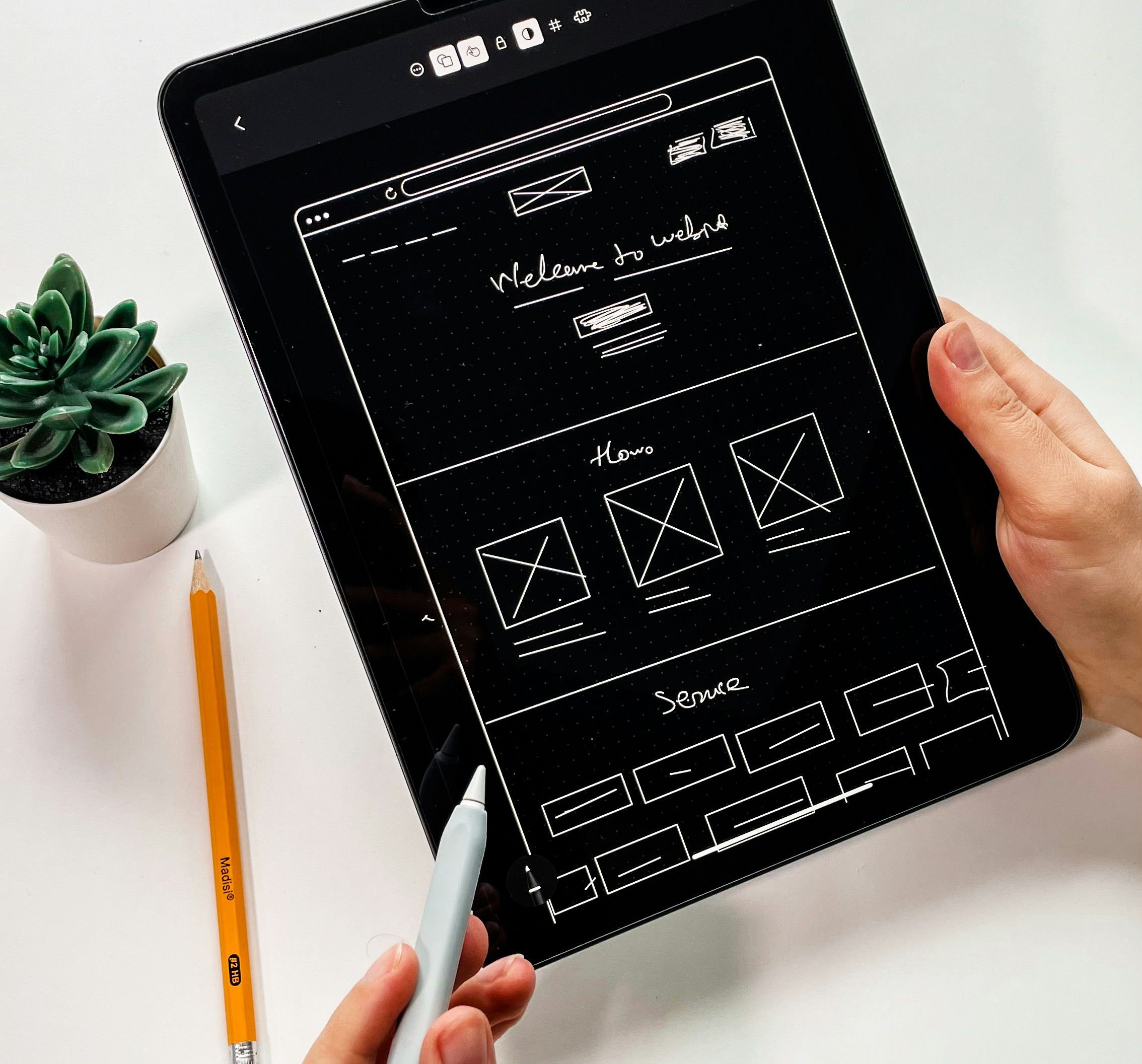 creating wireframes for an app on an ipad