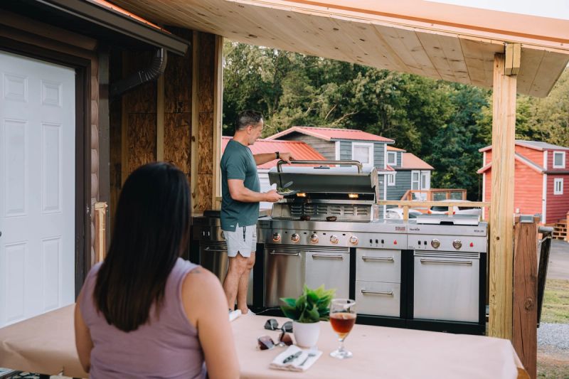 Cookout Zone pavilion with grill station at Sojourn Lodging