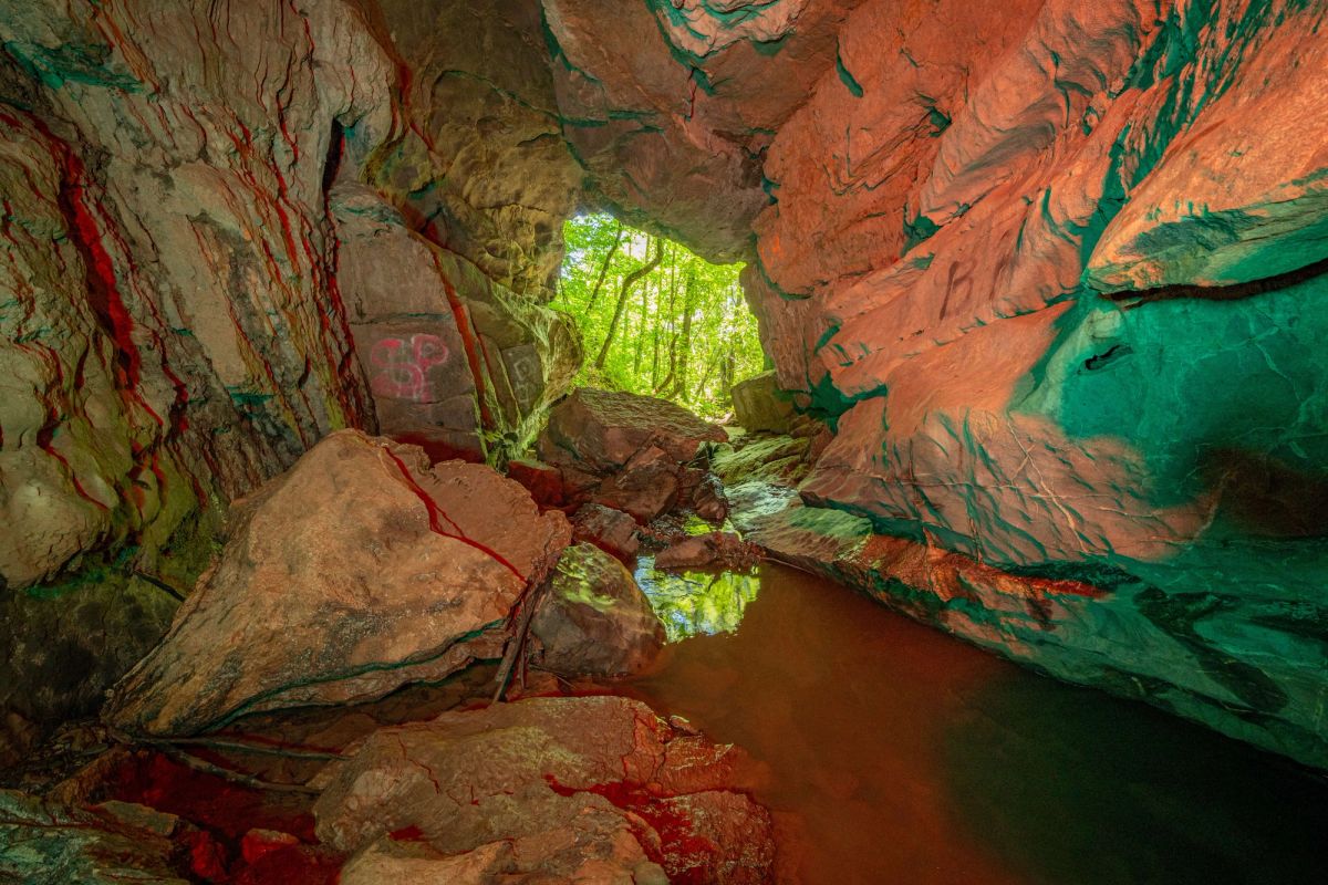 Interior details of The Cave at Sojourn Lodging