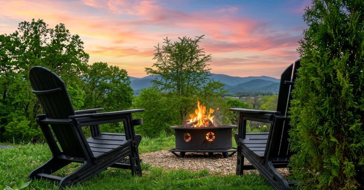 Private firepit at Sojourn Camp — Sojourn Lodging glamping near Gatlinburg