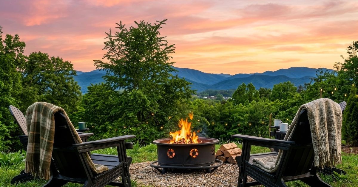 Private firepit at Sojourn Camp — Sojourn Lodging glamping near Gatlinburg