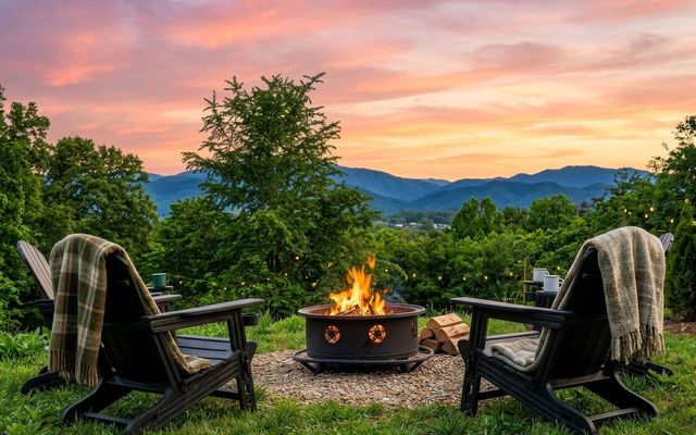 Private firepit at Sojourn Camp — Sojourn Lodging glamping near Gatlinburg