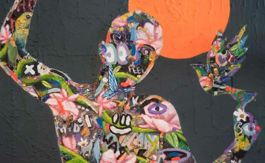 artwork by featured artist Jai Tanninen inside The Next Act Pub in Edmonton