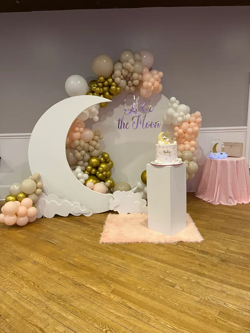 Over The Moon Display with Cake