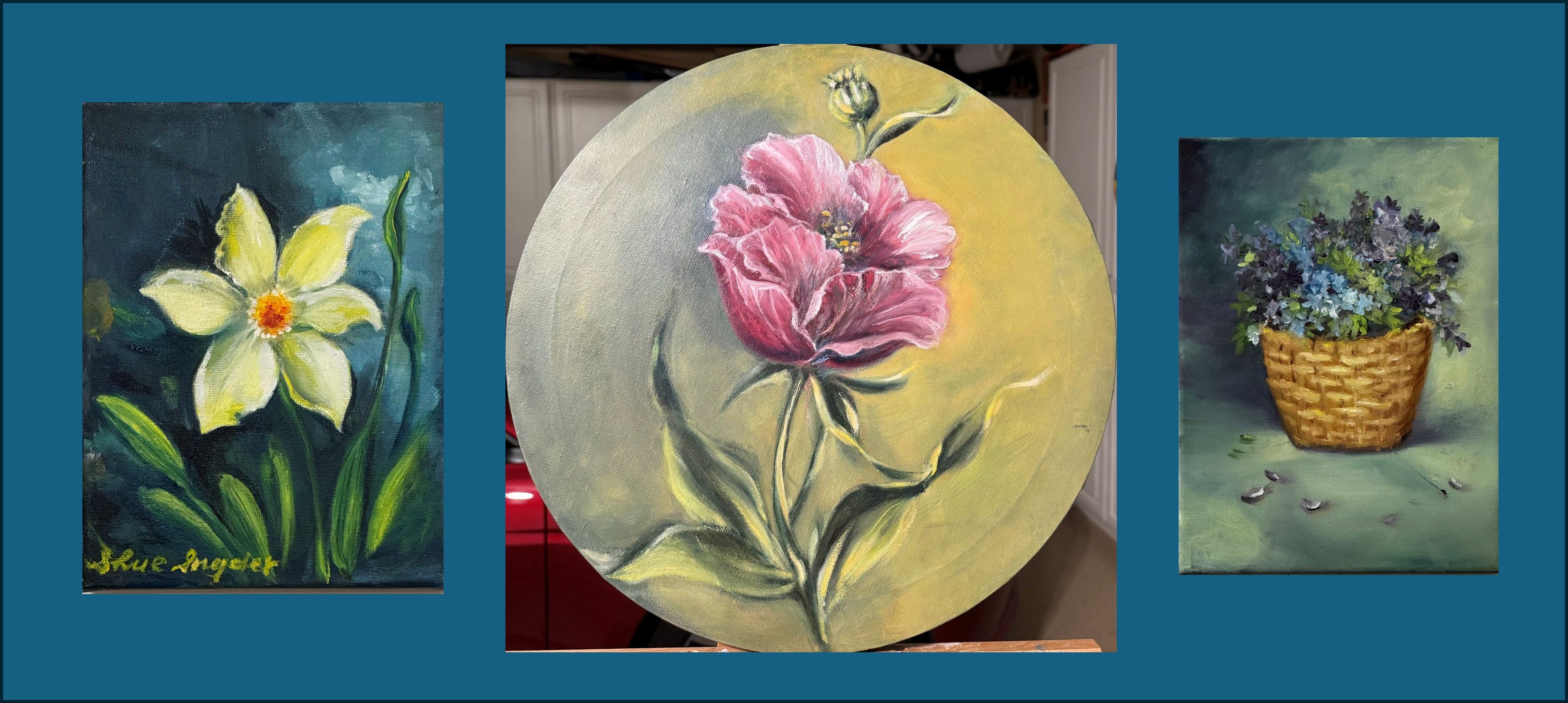 A Collection of Flowers — Oil on canvas by Shue Snyder