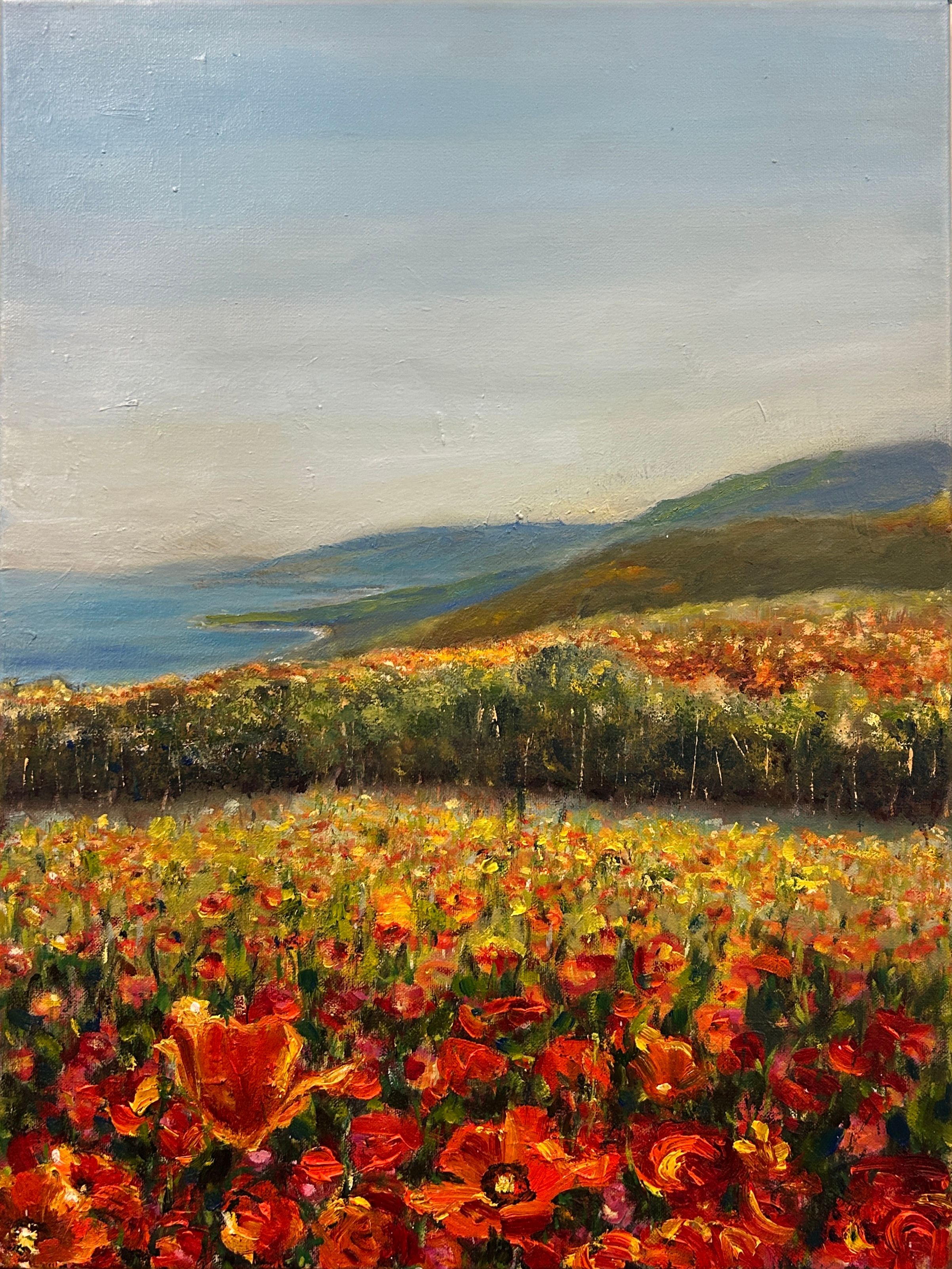 California Poppies — Oil on canvas by Gina Lin