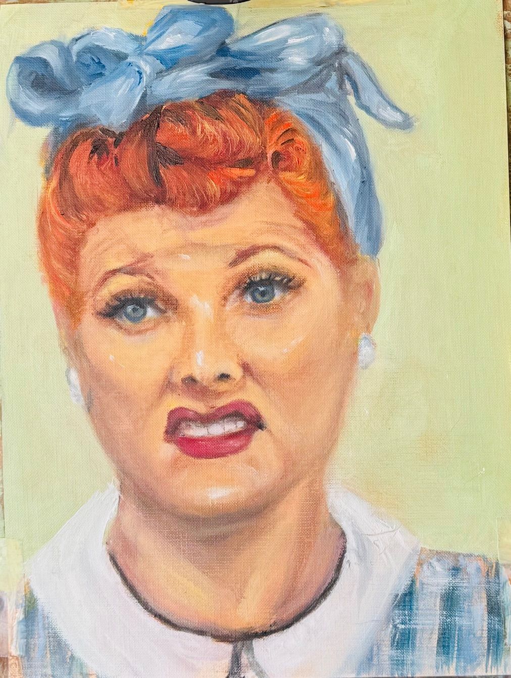 Lucy Is Not Happy!  — Oil on canvas by Shue Snyder