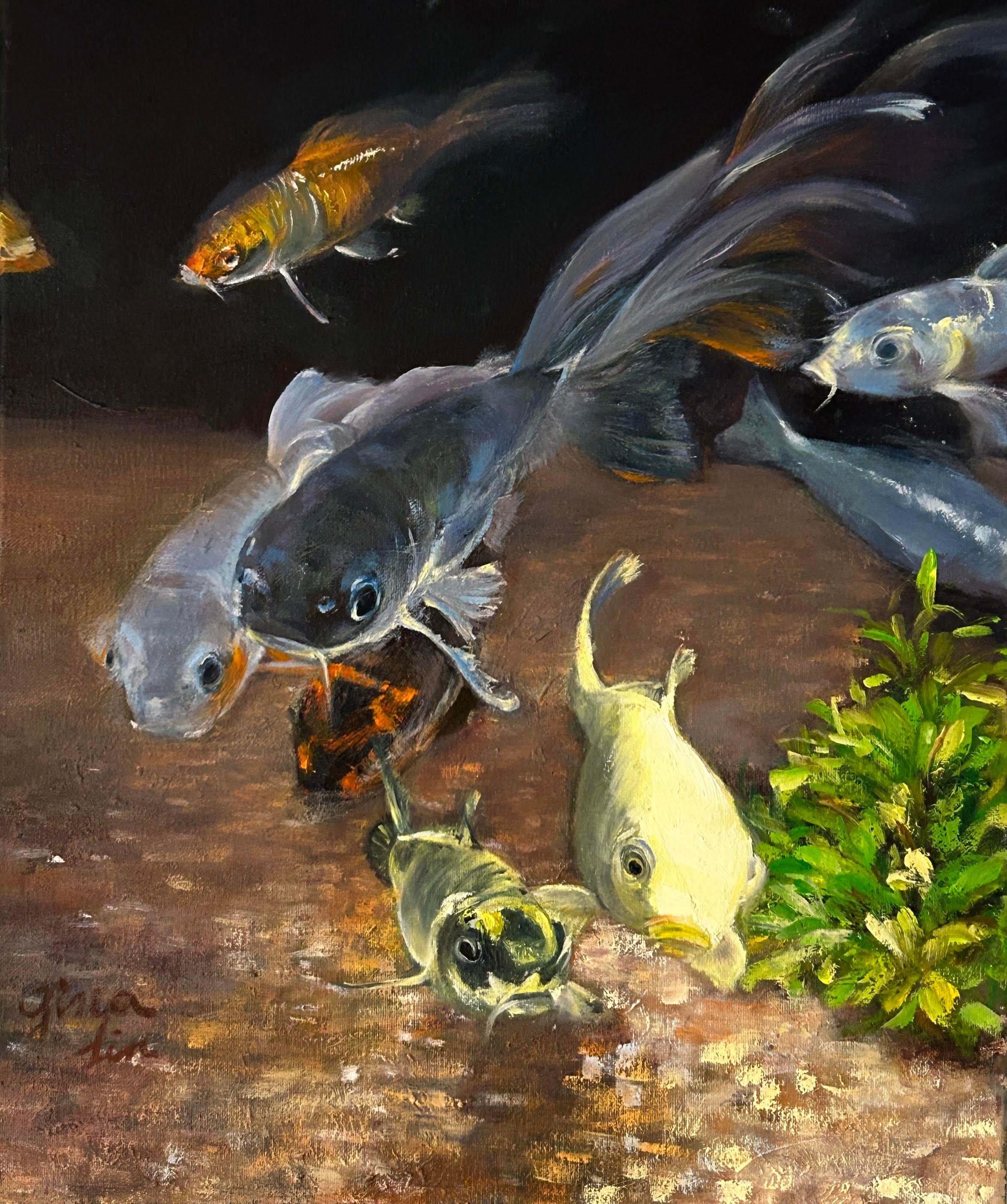 Swipe and Swift — Oil on canvas by Gina Lin