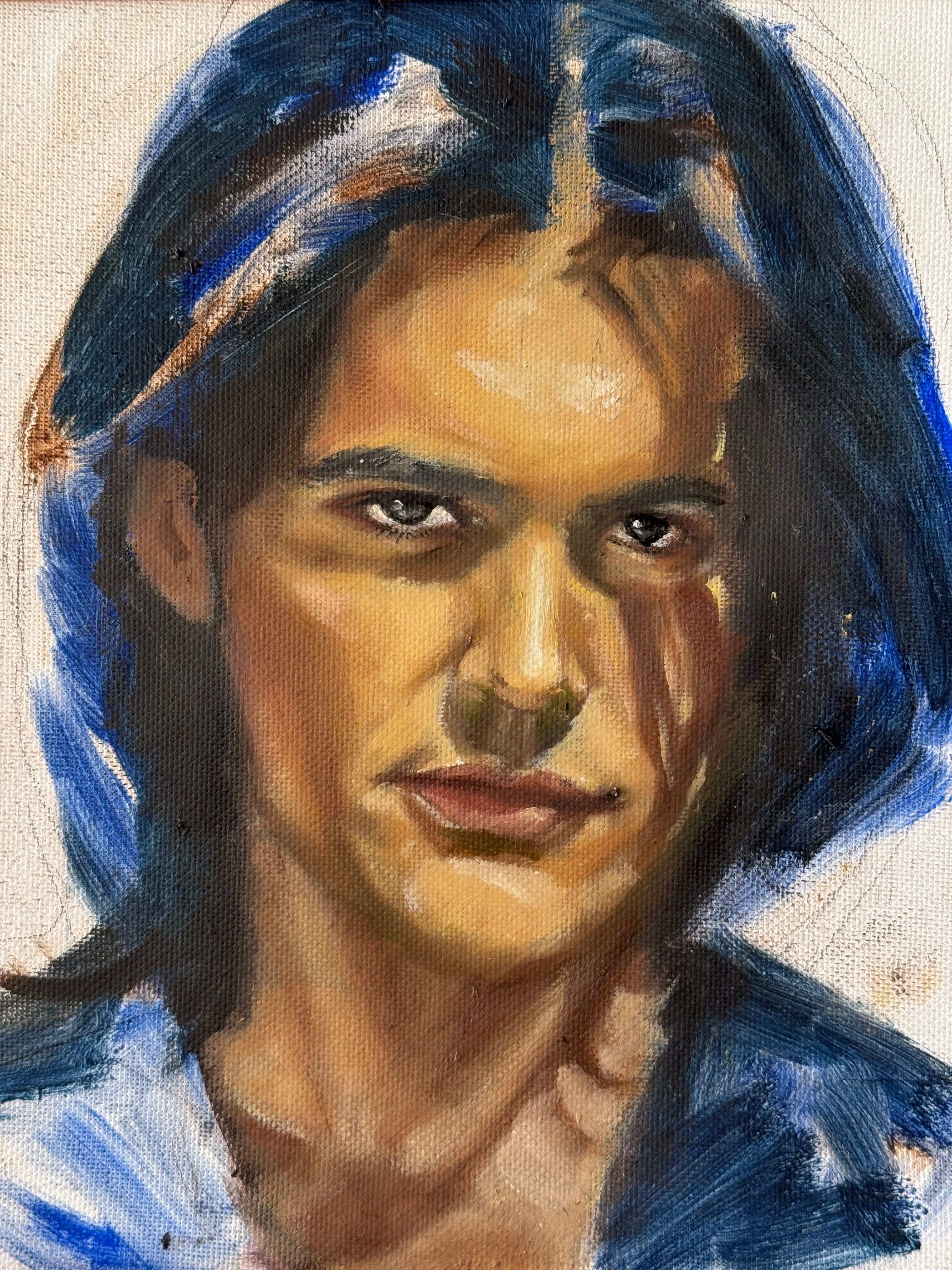Study of Portrait - Antonio Banderas — Oil on canvas by Shue Snyder